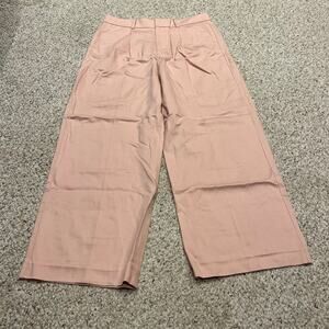 NWT Madewell Slouchy Straight Pants Sz 10 Pink Drapey Twill Linen Blend Career